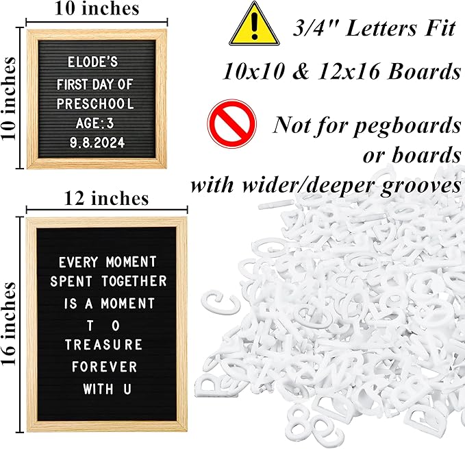 C CRYSTAL LEMON 294Pcs White Plastic Letters for Letter Board – 3/4 Inch Felt Board Letters – Changeable Letter Board Plastic Accessories – Message Board Letters and Numbers Only
