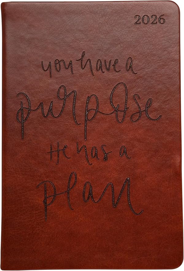 WORLD TRAVELER 2026 Planner - 6x8 Inch Weekly and Monthly Calendar Planner Agenda Book with Bookmark & Ribbon for School and Office, Size 6X8, Brown