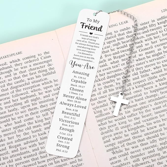 Christian Gifts for Women Friends - Friendship Gifts for Women Mothers Day Graduation Gift for Best Friend Birthday Gift for Girls Christian Bookmarks for Her Besties Bible Verse Bookmark