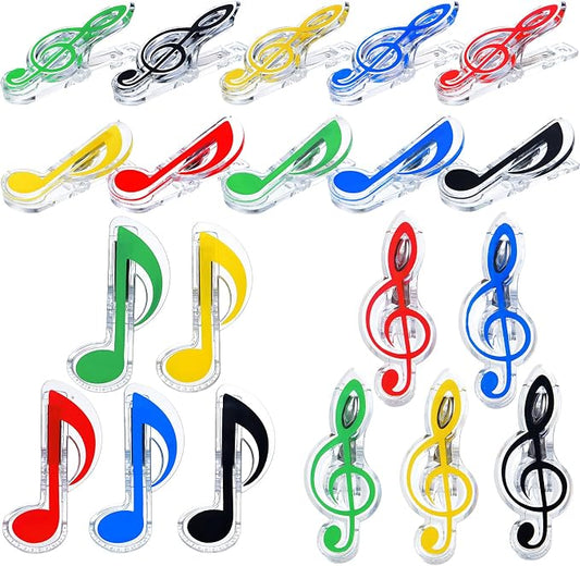 Gersoniel 40 Pack Teacher Gifts Music Note Paper Clip Treble Clef Paper Clips Valentine Funny Music Teacher Gifts Plastic Book Page Sheet Holder for Desk Bookmark Office School Stationery Accessories