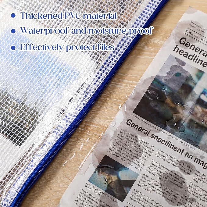 Zhehao 200 Pieces A6 Mesh Zipper Pouch Bulk Mesh Bags with Zipper Waterproof Small Pencil Pouches for School Office Supplies Organization 9.4 x 4.5 Inches(Blue Colors)