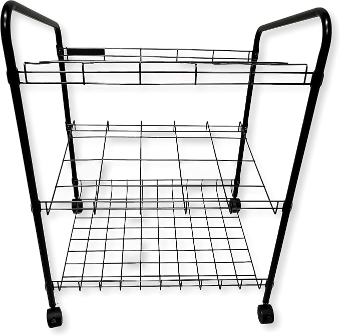 Proartek Drafting PK00002 Model WRF40 Wire Bin Roll File Blueprint Holder; 20 Slots, 4" x 4"; 4 Swivel Casters; Plastic Coated Heavy-Gauge Steel Rods