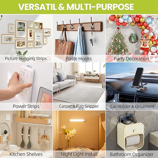 Double Sided Tape Heavy Duty, Removable Nano Double Sided Adhesive Tape, Clear Mounting Tape Picture Hanging Adhesive Strips Waterproof for Walls Photo Crafts Carpet Poster, 2" x 16.5FT
