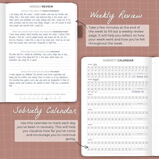 Clever Fox Addiction Recovery Journal – Addiction Treatment Planner, Mindfulness Workbook for Addiction Recovery Planner – Daily Sobriety Journal to Support Recovery Progress, A5 Size – Dark