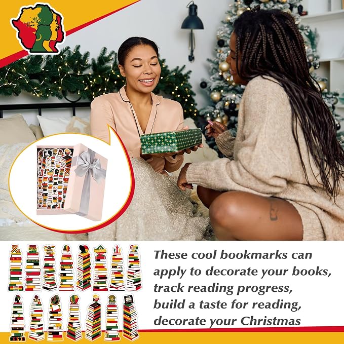 Kolldenn 150 Pcs Book Tracker Bookmarks Bulk 6.3 x 1.97 Inch Bookshelf Love to Read Bookmarks Paper Tracking Double Sided Reading Page Markers for Back to School Reading Lover(Black History Month)