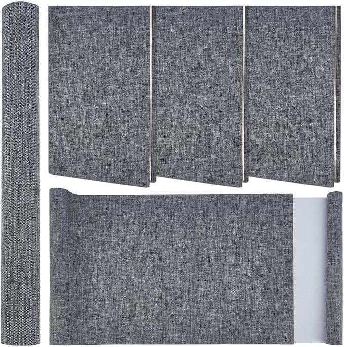 CRASPIRE 51 x 11.8 Inch Grey Book Cloth Book Binding Cover Fabric Surface Paper Backed A4 to A8 Linen Polyester Woven Bookcover for Books Album Scrapbooking Archival DIY Covering Bookbinding Protector