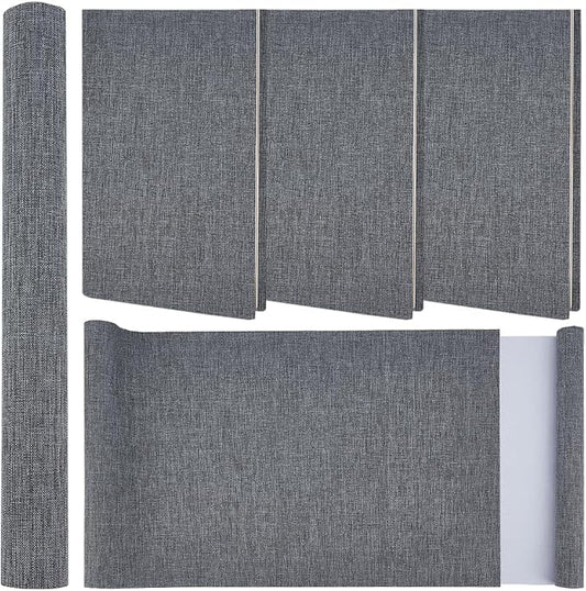 CRASPIRE 51 x 11.8 Inch Grey Book Cloth Book Binding Cover Fabric Surface Paper Backed A4 to A8 Linen Polyester Woven Bookcover for Books Album Scrapbooking Archival DIY Covering Bookbinding Protector