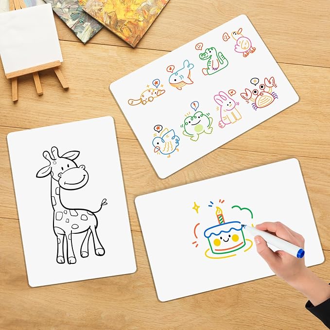 10 Packs of Small Whiteboards, Double-Sided Dry-Erase Blank Boards (Writable & Erasable) for Office, Home, Classroom, Math & Drawing (12” x 8”)