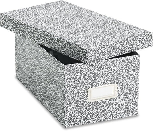 Oxford 40589 Reinforced Board Card File, Lift-Off Cover, Holds 1,200 4 x 6 Cards, Black/White