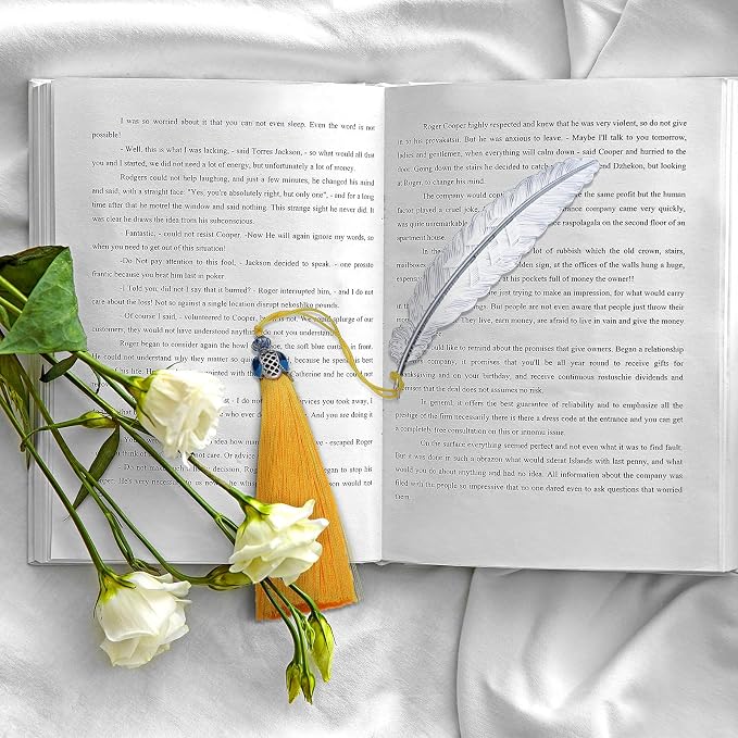 18 Pcs Metal Feather Bookmark with Tassels Vintage Gifts for Women Men Teacher Student Graduation Birthday Gifts Feather Shaped Bookmark Assorted Colors Metal Page Markers for Book Lover