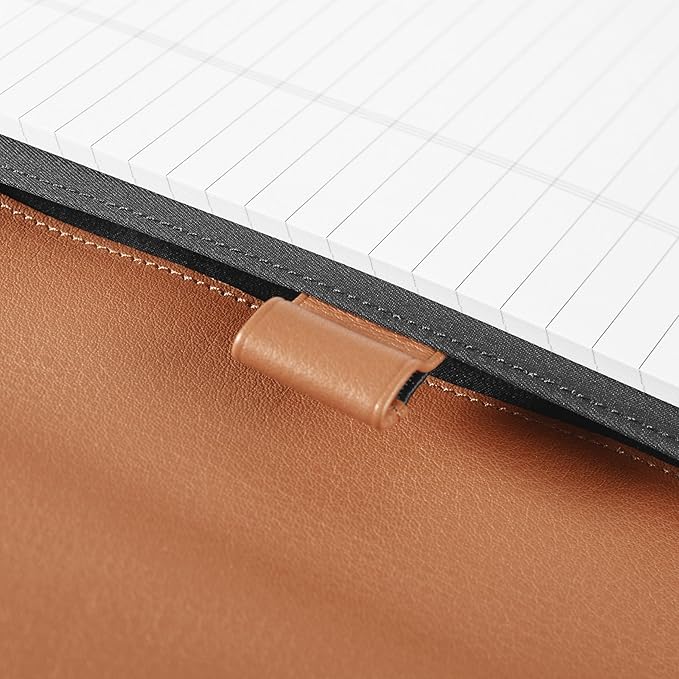 Leatherology Cognac Leatherology Left-Handed Executive Zippered Portfolio - Designed for Left-Hand use, fits A4 and Letter-Size Paper, Includes Expandable Pen Loop