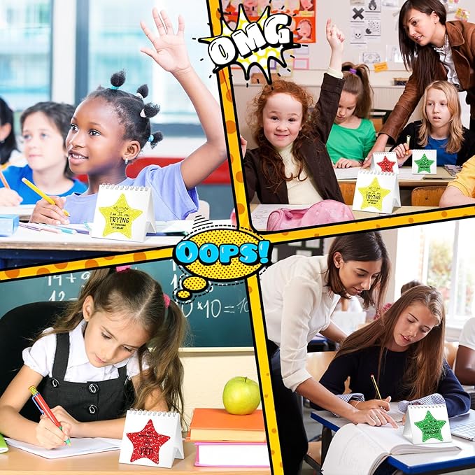 36 Pcs I Need Help Mini Flip Charts Star Classroom Management Need Tools Behavior Self Assessment Cards for Teachers School Educational and Learning Activities Supplies(Novel Style)