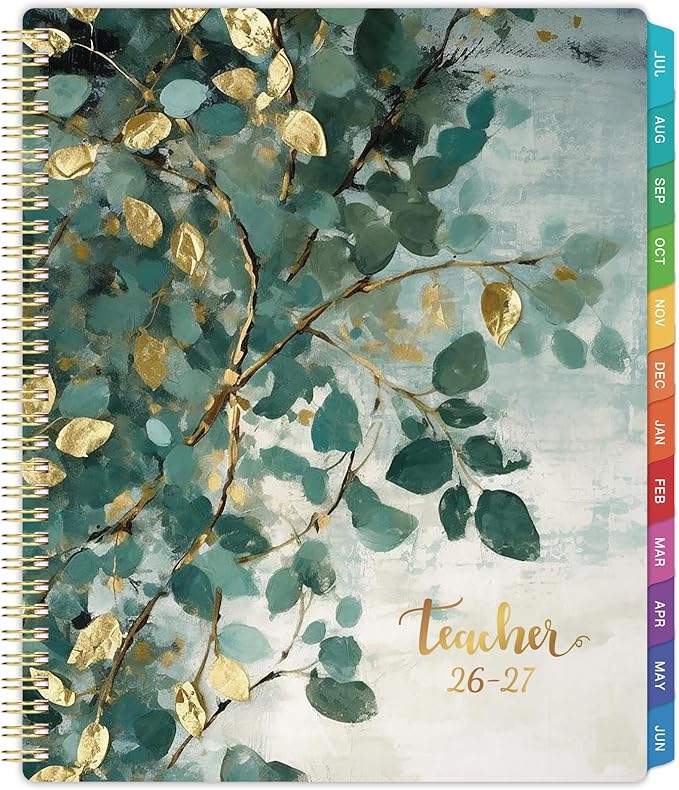 Teacher Planner 2026-2027 - Teacher Lesson Planner, July 2026 - June 2027, 8.5" x 11", 2026-2027 Planner Weekly and Monthly, Lesson Plan Book for Teachers, Colorful Tabs, Inner Pocket