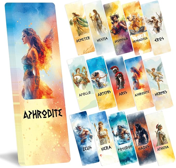 Greek Mythology Bookmark for Kids - 120 Pcs Vintage Olympian Gods Bulk Bookmarks Gift for Women, Retro Cottagecore Creative Reading Accessories Gifts for Teachers Students Book Lovers