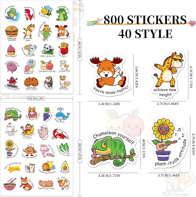 800pcsTeacher Classroom Motivational Stickers for Kids Students (800 pcs Teacher stickers3)