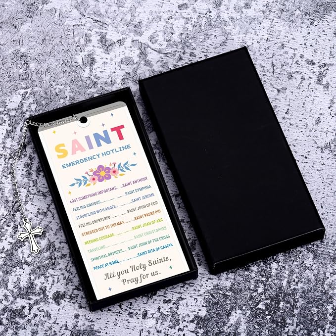 First Communion Gifts for Girls Saint Emergency Hotline Bookmark for Women Her Christian Baptism Confirmation Gifts for Teen Girls Bible Accessories Bible Study Religious Catholic Bookmark for Women
