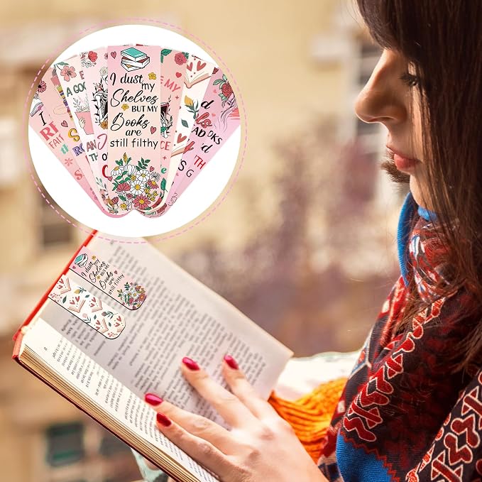 Spicy Romance Magnetic Bookmark Gift - Wxiben 30PCS Dark Romance Magnetic Bookmarks for Women Girls Skeleton Flower Butterfly Book Mark Page Magnets Marker Clip for Book Lovers Students Teacher Reader