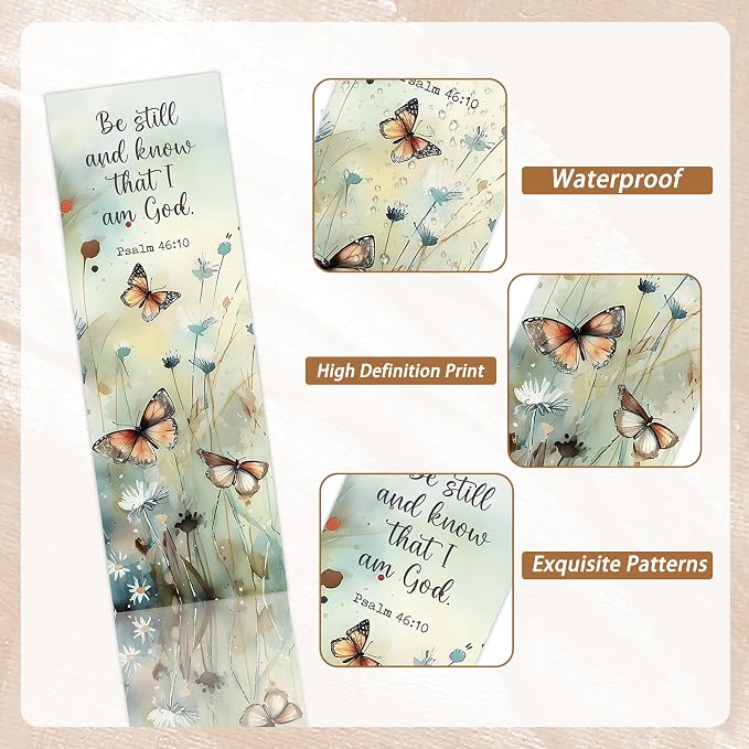 Christian Bookmarks, 100 Pcs Bible Verse Floral Butterfly Book Markers, Religious Scripture Bible Study Gifts for Reading Women Book Lovers