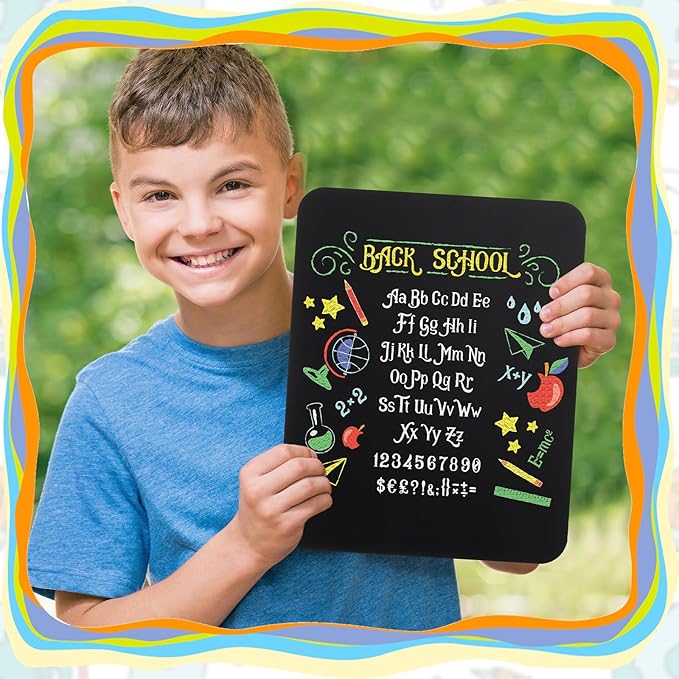 20 Pcs Chalk Board for Kids Bulk 9.5" x 12" Double-Sided Wooden Frameless Chalkboard Sign Blackboard for Kids Student School Classroom Home Office Restaurant Birthday Party Favors