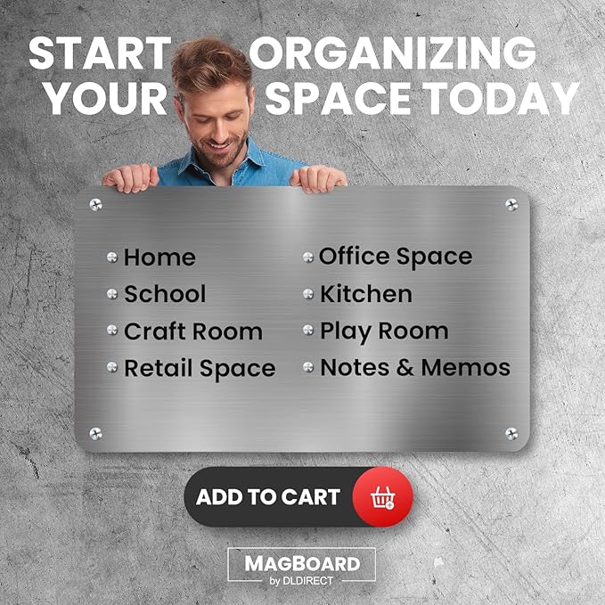 Diamond Life Magnetic Board - Memo & Vision Board for Home, Office, and Classroom - Magnet Board for Kids - Pre-drilled Mounting Screws Included