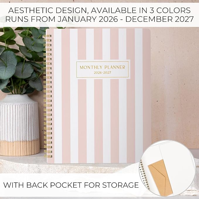 Beautiful 2026-2027 Monthly Planner - To Do List Notebook That Easily Organizes Your Tasks to Boost Productivity - Runs From January 2026 Until December 2027