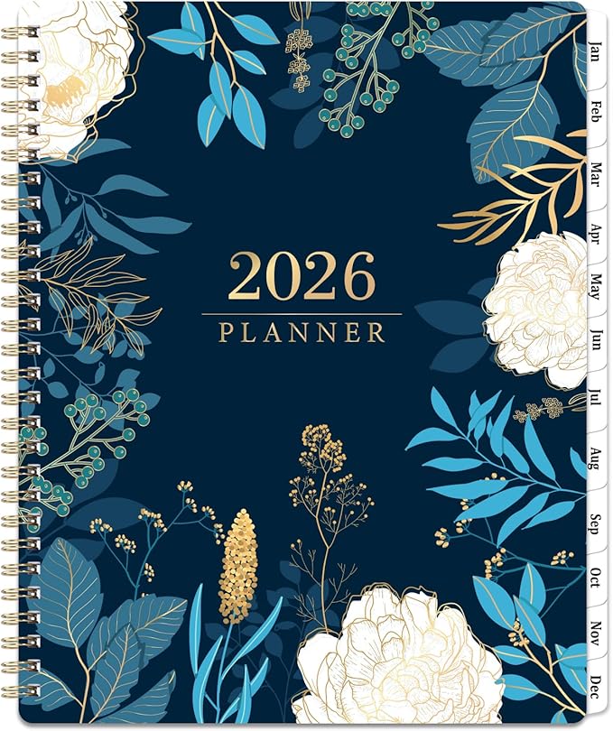 2026 Planner - 2026 Planner Weekly and Monthly, Jan 2026 - Dec 2026, 8'' x 10'', 2026 Calendar Planner with Tabs, Twin-Wire Binding, Thick Paper, Organizer for Work/School