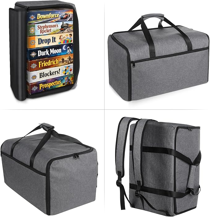Board Game Storage Bag, Portable Board Game Organizer and Storage with Cover for Office Supplies, Puzzles, Building Blocks, Craft Product, Collapsible Board Games Storage Containers