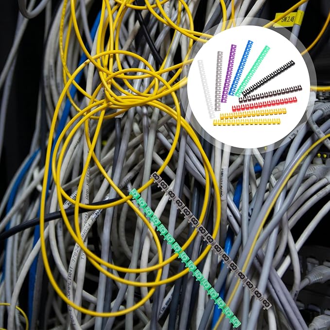 jojofuny 150pcs Cable Labels for Cord Identification Clip Cable Markers for Management Suitable for Bright Color Coding for Quick Identification