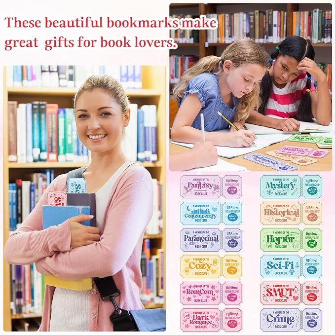 Faccito 240 Pcs Funny Bookmarks Gift Bulk 5.9 x 2.4 Inches Book Club Gift Bookish Gifts Reading Tracker for Women Book Lover Teacher Library Party School Library(Ticket)