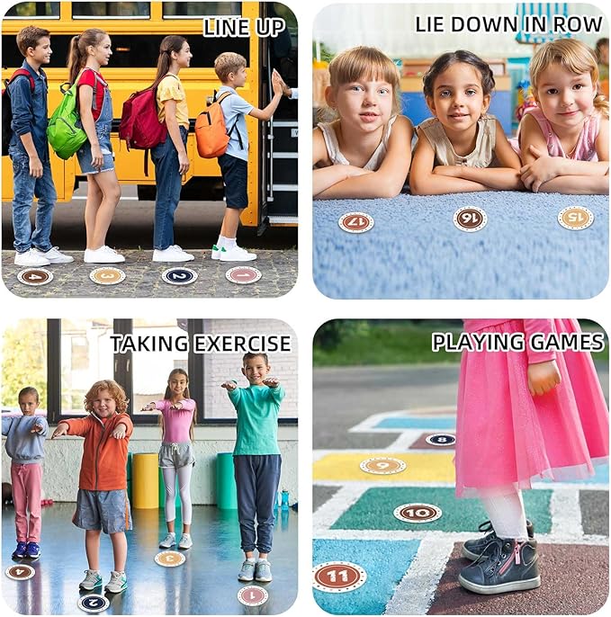 Boho Line up Spots for Classroom - 36pcs Number Stickers for Classroom Floor Stickers Dots Floor Decals for Classrooms Lining up Back to School Kindergarten Preschool Supplies