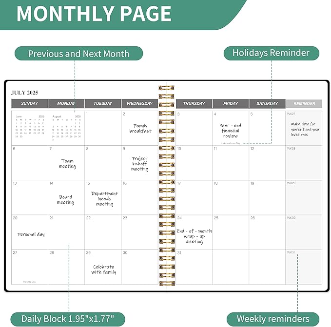 Monthly Planner 2026-2027, 18 Months Calendar Book from JAN 2026 - JUN 2027 with Habit Tracker, Goals,To -Do List, Summary & Monthly Review,Waterproof Cover Twin-Wire Binding 8.5" x 11", Black