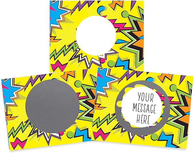 My Scratch Offs 50 Pack Zig Zag Yellow DIY Custom Make Your Own Scratch Off Cards for Teacher Supplies, Classroom Must Haves, Motivational Cards for Students & Small Business