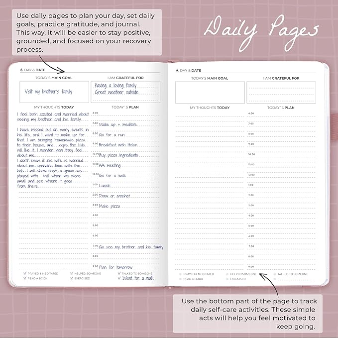 Clever Fox Addiction Recovery Journal – Addiction Treatment Planner & Workbook – Daily Sobriety Journal for Recovery Progress, A5 (Rose Gold)