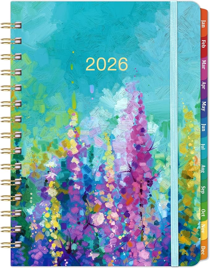2026 Planner - JAN 2026 - DEC 2026, 2026 Planner Weekly and Monthly, 6.3" x 8.4", 2026 Calendar Planner, Weekly and Monthly Planner 2026 with Colorful Tabs, Twin-wire Binding,Back Pocket, Hardcover