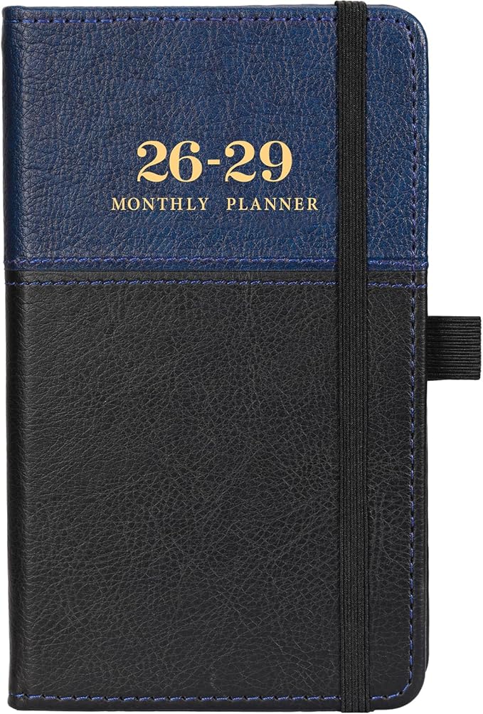 2026-2029 Pocket Calendar/Planner - 3 Year Monthly Pocket Calendar 2026-2029 from July 2026 to June 2029, 6.4" x 3.8", with Elastic Closure