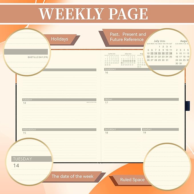Planner 2026-2027 - Academic Planner Weekly Monthly, July 2026 to June 2027, Calendar Planner with Premium Paper, Inner Pocket, Pen Holder, 8.5'' x 11''