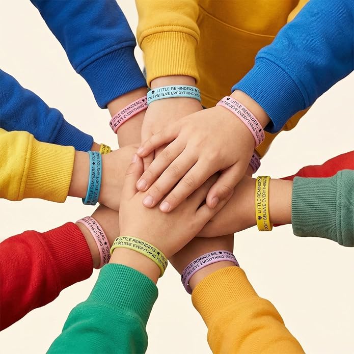48 Pcs Mental Health Bracelets, Mental Health Awareness Items Motivational Bracelets Inspirational Stretch Silicone Wristbands Counseling Therapy Gift Positive Gifts for Teens Men Women