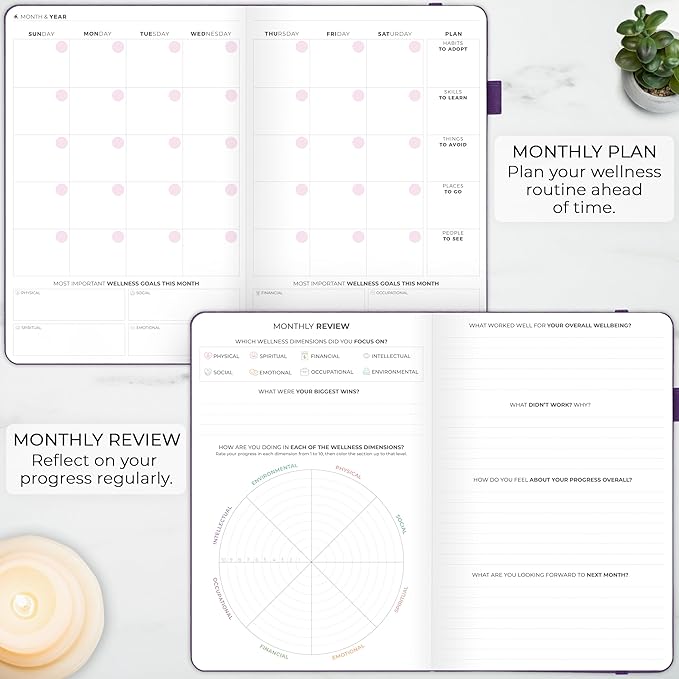 Clever Fox Wellness Planner Premium – Daily Lifestyle Journal to Support Health, Nutrition & Exercise – Healthy Living Journal with Meal, Exercise & Habit Trackers – Lasts 3 Months (Purple)
