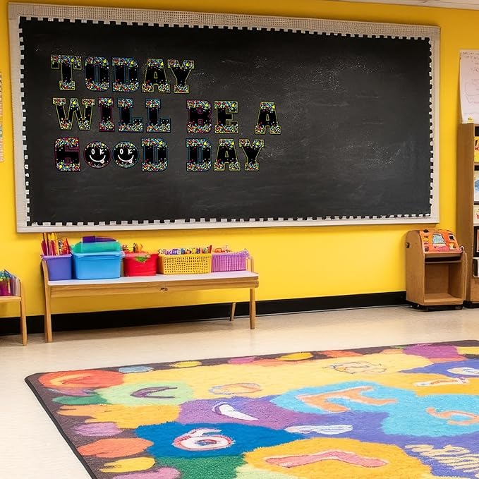136 Pcs 12 in Extra Large Bulletin Board Letter Classroom Decor Big Alphabet Letter Cutout Sticker Punctuation with Adhesive Dot Colorful Poster Wall Decal School Decor Teacher Education Learning Tool