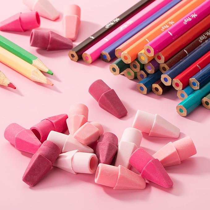 Mr. Pen- Pencil Erasers Toppers, 120 Pack, Pink Shades, Erasers for Pencils, Pencil Top Erasers, Pencil Eraser