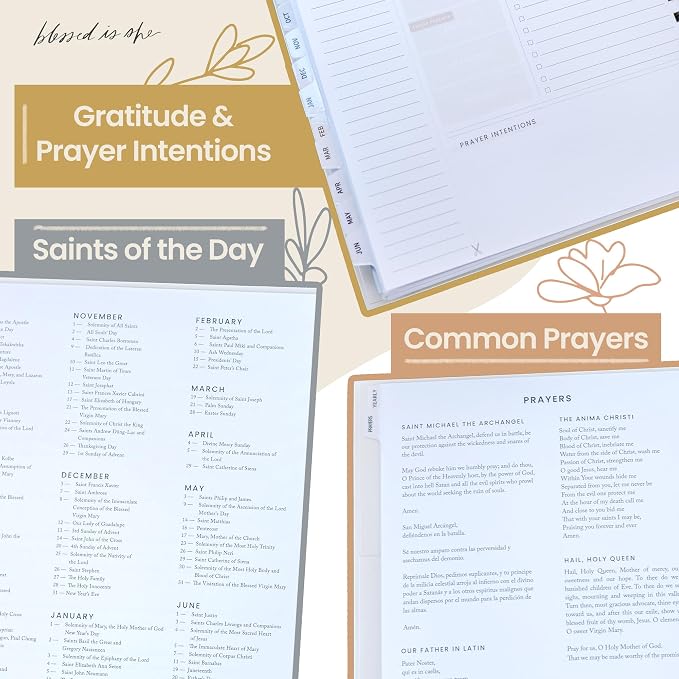 Catholic Academic Planner 2026-2027 for Women – Liturgical Planner with Prayer Prompts, Feast Days & Gratitude Journal – 6.25” x 8.25”, Mini Layout, Spiral Bound
