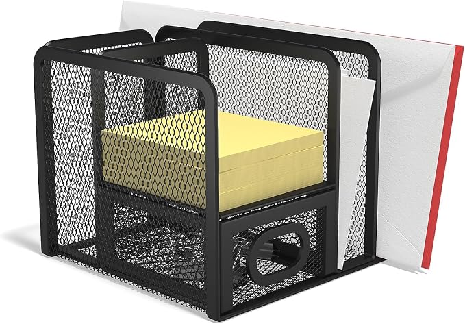 Tru Red Tr57532-Cc 5 Compartment Wire Mesh Accessory Holder, Matte