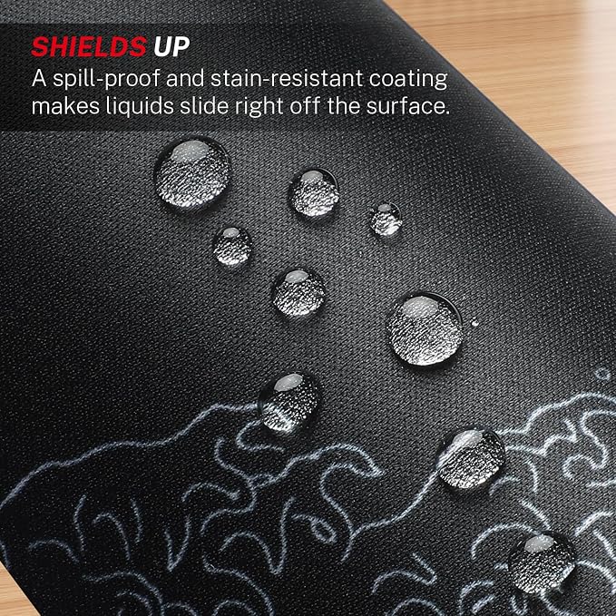 MROCO Essential Office & Gaming Mouse Pad, 8.5 x 11 Inch, Kanagawa Wave | Anti-Fray Stitched Edges, Functional Pattern Design, Non-Slip Rubber Base, Water and Stain Resistance