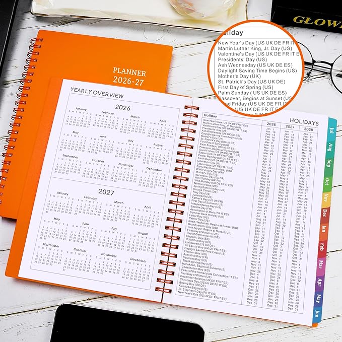 Planner 2026-2027 - Academic Planner 2026-2027,Planner Weekly and Monthly with Tabs, JULY 2026 - JUNE 2027, 6.25" × 8.3", Strong Twin-Wire Binding