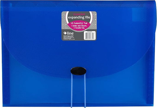 13-Pocket Biodegradable Expanding File, Letter, Blue