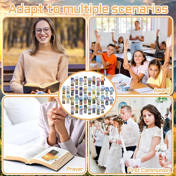 Gueevin 80 Pack English Religious Bible Christian Verses Bookmarks Books with Tassels Inspirational Church Supplies for Women Student School Church Study Group