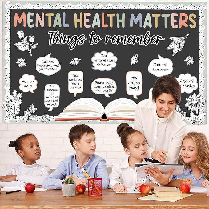 Mental Health Bulletin Board Motivational Classroom Bulletin Board Decors Therapy Offices Decor Inspirational Positive Affirmations Accents Psychology Wall Art for School Office Home Classroom Supply