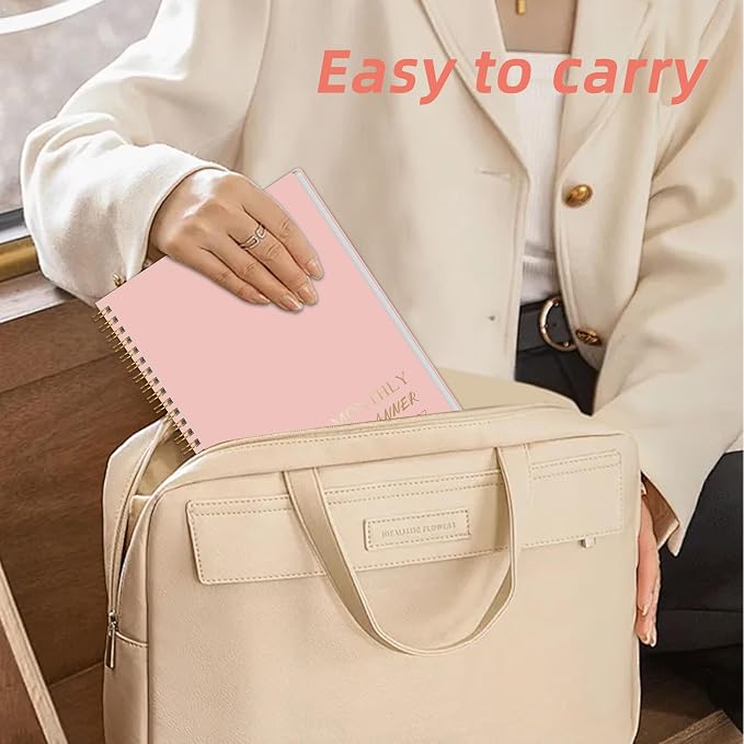 2026-2027 Monthly Planner - Jan.2026 - Dec. 2027, 2 Year Calendar 2026-2027 Monthly Planner, 7.5" x 10", 24 Months Calendar with Note Pages, Twin-wire Binding, for Office, School Home Planning - Pink