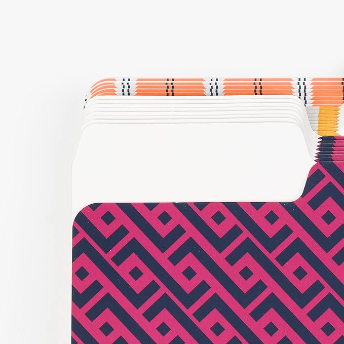 U Brands 3 Tab File Folders, Vintage Geo, 24 Count