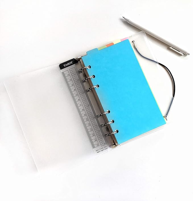 Index Tabs for A5/A6 6-Holes Cover Round Ring View Binder File Folder Loose Leaf Sheet Protectors Binder Cover Protector (Divider Vertical Colored Paper, A6/17cm*10cm/6 Inch)